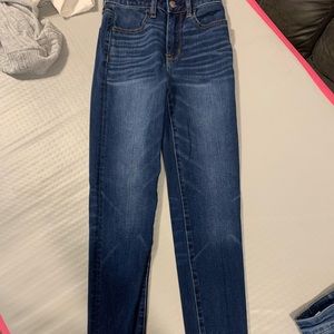 Size 00 American Eagle Next Level Stretch Dark wash jeans. $20 plus shipping.